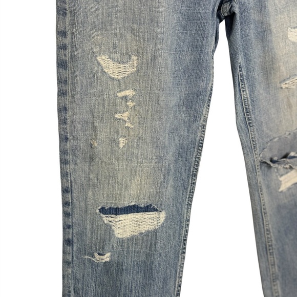 Lucky Brand Cone Denim Straight Boyfriend Distressed Jeans Womens Size 4/27 - Picture 5 of 15
